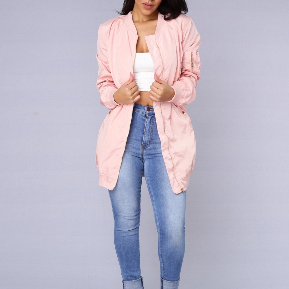 Fashion Nova longline bomber jacket